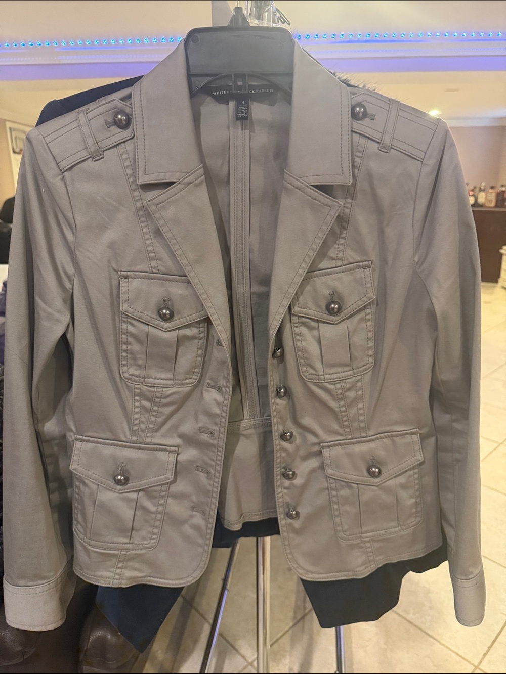White House Black Market Taupe Utility Blazer